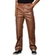 thumbnail image 4 of Pantalones de cuero sintético INSPIRE CHIC para hombres, ajuste slim, estilo hip hop punk 34 marrón, 4 of 6