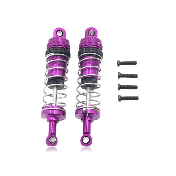 Absorbadores de choque de metal Modelo de control remoto Kit de amortiguador de rastreador suministros de reemplazo para WLTOYS 124018 124016 124017 Purple 2 piezas Inevent FN010076-01B