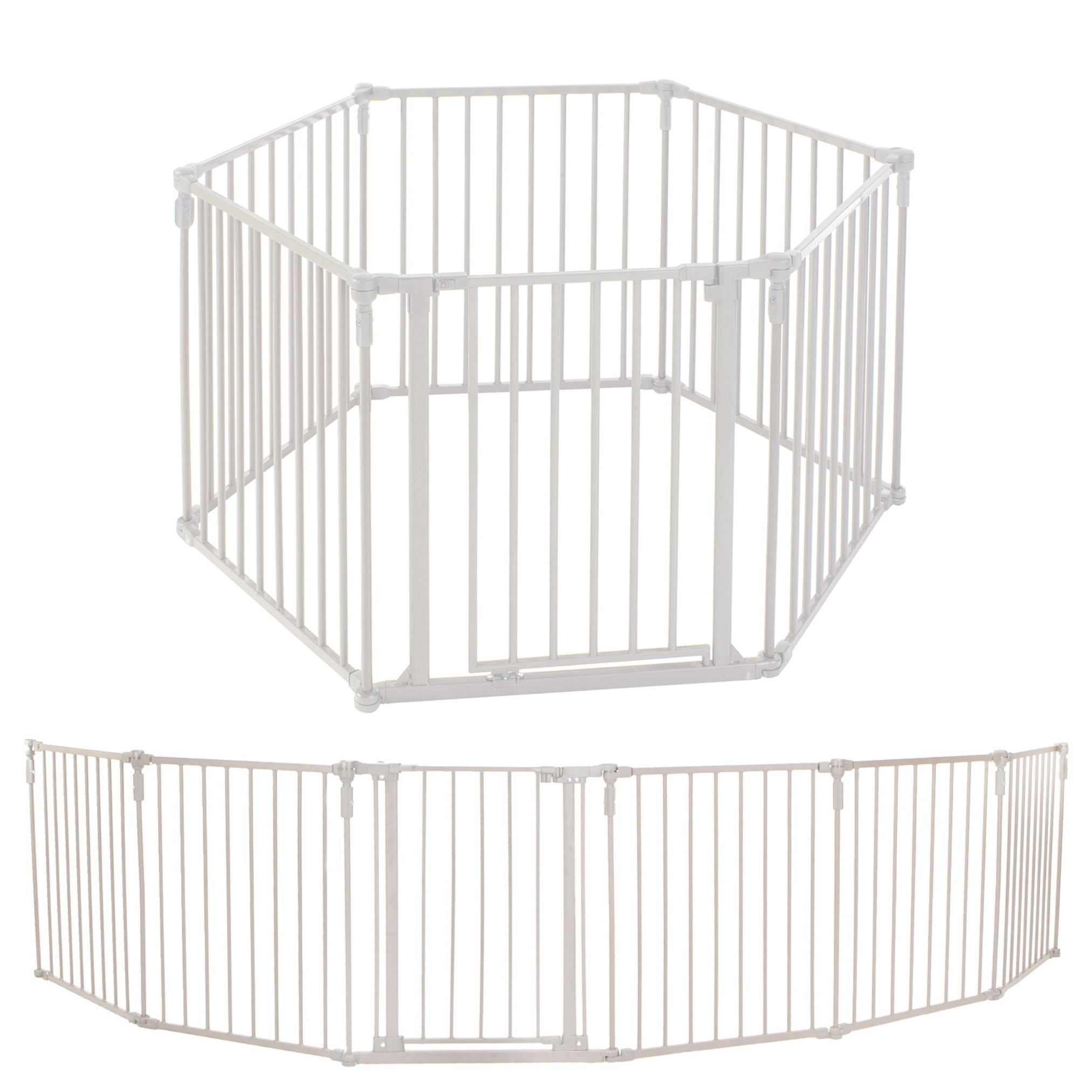 Toddleroo by North States 3-in-1 Superyard Baby Extra Wide Gate & Play Yard, Taupe Metal