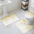 thumbnail image 3 of Yellow Polka Dot Bathroom Rugs Set Watercolor Yellow Gradient Non Slip Absorbent Soft Bath Mats 3 Piece Set with Bathroom Rug, U-Shaped Floor Mat, Toilet Seat Cover Large Size, 3 of 9