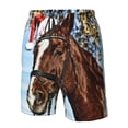 thumbnail image 2 of Yiaed Christmas Horse Print Men's Swim Trunks with Lining Quick Dry Sports Shorts Beach Shorts Boardshorts-3X-Large, 2 of 5