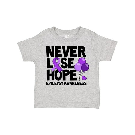 

Inktastic Never Lose Hope Epilepsy Awareness with Balloons and Purple Ribbon Gift Toddler Boy or Toddler Girl T-Shirt