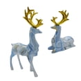 thumbnail image 2 of Baoblaze 2 Pieces Deer Figurines Desktop Ornament Resin Elk Statue Miniature Figurine for Blue, 2 of 8