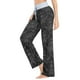 thumbnail image 3 of Pantalones de pijama Anyangquji Gothic Skull para mujer, cintura elástica, talla M, 3 of 6