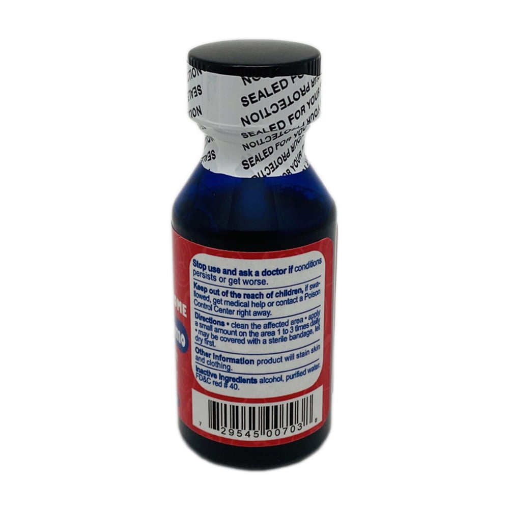 Dr Sana Mercurochrome. Mercury Free First Aid Antiseptic. For Cuts, Scrapes and Burns. For External Use. 1 fl.oz. Pack of 3