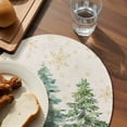 thumbnail image 5 of Christmas Round Placemats Set of 4 Green Pine Tree Snowflake Place Mats Washable Woven Placemat Winter Forest Linen Circle Braided Table Mat for Kitchen Dining Table Party Home Decor 15 Inch, 5 of 8