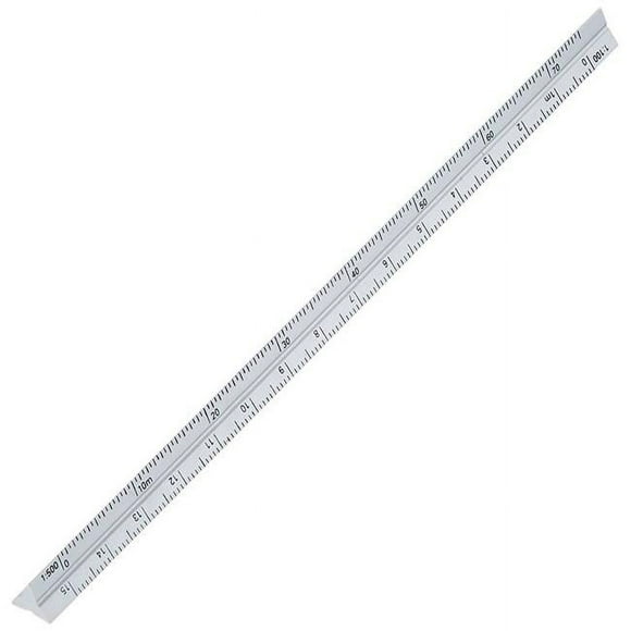 Alumicolor 3610-1 6 in. Aluminum Triangular Combination Scale, Silver