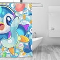 thumbnail image 6 of Piplup Shower Curtain Cartoon Art Bath Shower Curtains with 12 Hooks, Waterproof Washable Polyester Bathroom Home Decor Set 72x72 Inch, Iron, 6 of 8