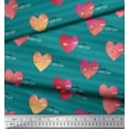thumbnail image 3 of Soimoi Green Georgette Viscose Fabric Stripe,Arrow & Heart Print Fabric by the Yard 42 Inch Wide, 3 of 3