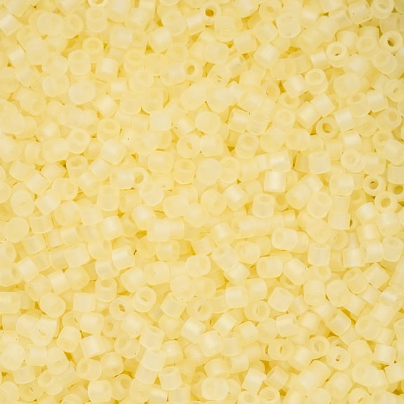 John Bead 25g Cylin Beads Yellow Matte Macaron AB 11/0 Glass Bugle Seed Beads for Jewelry Bracelets Necklaces Earrings Making Embroidery Home Decor