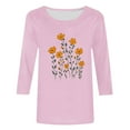 thumbnail image 4 of WJHWSX Womens Tops,Tops for Women,Soft,Crew Neck,Printed,Pink,2XL, 4 of 5