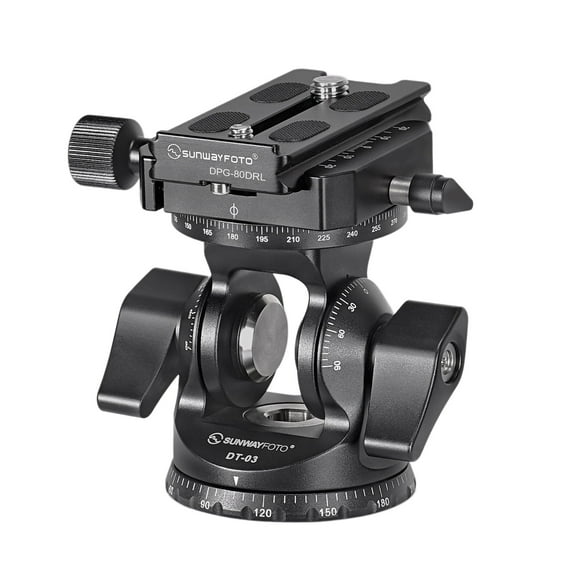 SUNWAYFOTO DT-03R Tilt Head with 360 Degree Panoramic Arca Swiss Clamp for Monopod and Tripod 33lbs(15KG) Load Capacity