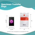 thumbnail image 3 of Pack of 1000 Specimen Transfer Bags 4 x 6. Low density polyethylene Printed Bags 4x6. Clear Plastic Bags 1.75 mil for Health needs. Great for Infirmaries. Removable Biohazard Symbol., 3 of 6