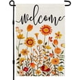 thumbnail image 2 of Gyryp Fall Floral Garden Flag 12x18 Inch Small Double Sided for Outside Thanksgiving Burlap Welcome Yard Decoration, 2 of 5