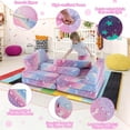 thumbnail image 5 of EAYSG Foam Modular Kids Couch Sofa, 13PCS Kids Play Couch, Glowing Toddler Couch Convertible Baby Play Couch Children Sofa for Playroom Bedroom (Rainbow), 5 of 7