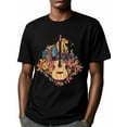 thumbnail image 6 of Flower Guitar City Men's T Shirts T-Shirt for Men Crew Neck Tees Cotton Tops, Black, S, 6 of 7