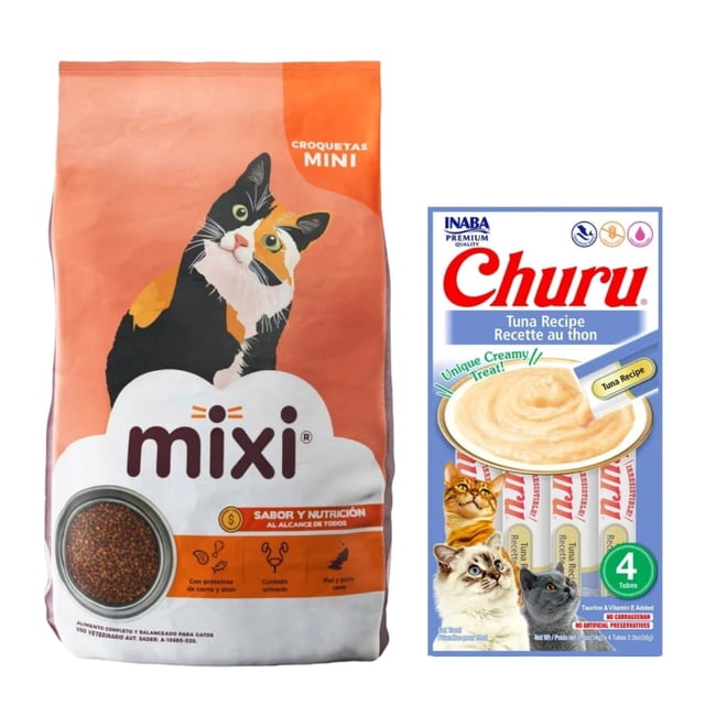 Mixi 9 Kg + Churu Atún Sobre con 4 Tubos de 14 g