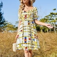 thumbnail image 2 of Mondrian Robe d'Art Abstrait Robe de Bal Été Robe Femme 2024 Robes Femmes, 2 of 4