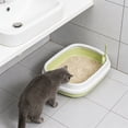 thumbnail image 5 of RKSTN Semi-Enclosed Cat Litter Box Cat Toilet, Splash-Proof Open Cat Litter Box Green, 5 of 5