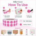 thumbnail image 3 of Royal Green Small Color-Coding Labels 0.375 inch Circular Sticker Roll 10mm in Pastel Pink - 3000 Pack, 3 of 5