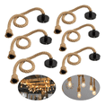 thumbnail image 3 of 6 pzs Socket Foco Cuerda De Yute, focos Vintage Colgantes 68 cm Malubero, Negro, 3 of 5