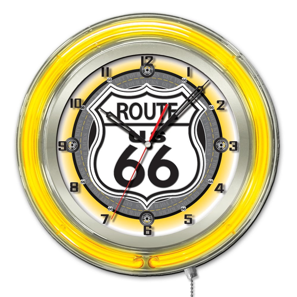 Home & Living Wall Hangings Mother Road Route 66 Garage Clock Nostalgic