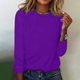 thumbnail image 4 of AherBiu Womens Long Sleeve Tops Crewneck Basic Layer Top Tee Tshirts Solid Color Dailywear, 4 of 4