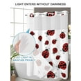 thumbnail image 4 of No Hook Cloth Fabric Shower Curtain with Snap in Liner, Cartoon Ladybug Waterproof Shower Curtains Set with See Through Top Window, Funny Animals Dot Modern Simple Bath Curtains Shower 48"x72", 4 of 6
