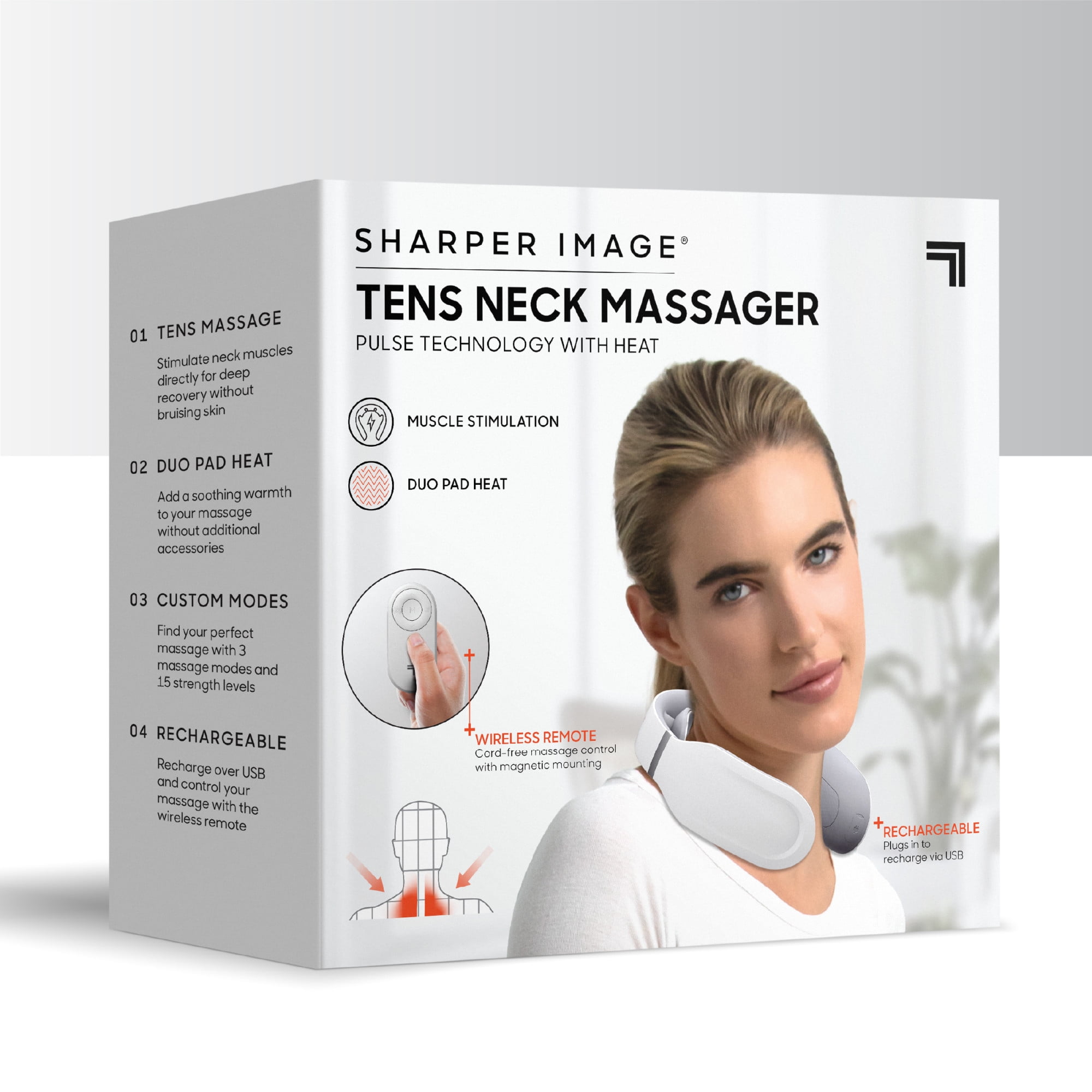 Sharper Image 3-in-1 Heated Neck Therapy with Remote