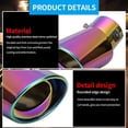 thumbnail image 3 of HUGFEGWE 1.5"-2" Adjustable Inlet Exhaust Tip Universal Stainless Steel Exhaust Muffler Tip Pipe Car Oval Rear Exhaust Curved Tail Pipe Muffler Modification Rainbow Colors CA919-123519, 3 of 7