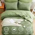 thumbnail image 2 of Flymme Green Comforter Set Queen Size 7 Pieces Bed in a Bag Boho Bedding Shabby Chic Farmhouse Comforter Set with Sheets for All Season, 2 of 8