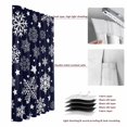 thumbnail image 6 of Navy Blue Christmas Snowflakes Blackout Curtains for Bedroom/Living Room, Pinch Pleated Black Out Curtains, Xmas Winter Modern Room Darkening Window Drapes with Hooks 2 Panels, 39"x70", 6 of 8