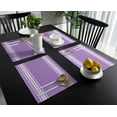thumbnail image 4 of Placemat Purple Striped Rural Farmhouse for Dining Table Tableware Mats Kitchen Dish Mat Pad 4/6pcs Table Mat Home ration, 4 of 7