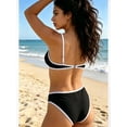 thumbnail image 3 of Cadmus 2 Piece Colorblock Push Up Bikini Set V Neck Bikini Tops & Cheeky Basic Bathing Swimsuit Swim Briefs, 3 of 5