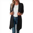 thumbnail image 2 of Chaqueta Informal de Cuartos y Abertura Frontal para Mujer, Abrigo Ligero y Moderno con Abertura Frontal. Negro XL, 2 of 9