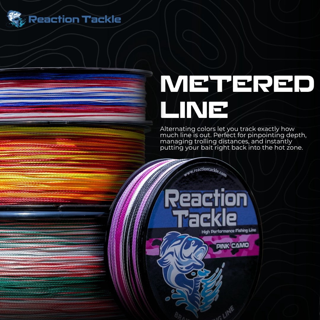 Reaction Tackle Braided Fishing Line – Pro Grade PE Braid, Super Strong, Abrasion-Resistant, Zero Stretch for Freshwater & Saltwater - Mexico Camo 40LB 150yd