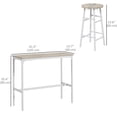 thumbnail image 2 of 3-Piece Counter Height Bar Table and Chairs Set, Oak MDF and Steel Industrial Pub Table with 2 Stools, Space-Saving Design for Small Kitchen, Dining Area or Breakfast Nook, 2 of 7
