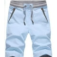 thumbnail image 3 of Men's Shorts Casual Classic Fit Drawstring Summer Beach Shorts with Elastic Waist and Pockets, 3 of 7