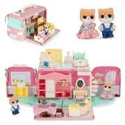 Best Choice Products Camper Van Playset Pretend Play Dollhouse Toy with 54 Accessories and Tiny Critters for Kids