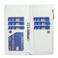 thumbnail image 3 of Allytech Wallet Case for Apple iPhone 12 / iPhone 12 Pro - Premium Faux Leather TPU Inner Cards Slots Zipper Wallet Stand Shockproof Case for Apple iPhone 12 Pro/ iPhone 12 - White, 3 of 6