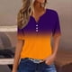 thumbnail image 4 of Camisetas Casuales de Mujer con Cuello en V Camiseta de Color Sólido, Manga Corta Casual Top para el Uso Diario, 4 of 5
