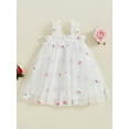 thumbnail image 4 of Suealasg Toddler Girl’s Slip Dress Floral Embroidery Butterfly Sleeveless Summer A-Line Dress Tulle Princess Dress, 4 of 7