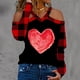 thumbnail image 2 of Camiseta de manga larga con estampado de día de San Valentín y cuello en V informal para mujer Fridja  czfsfas556, 2 of 5