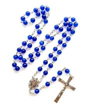 Round Beads Catholic Rosary Necklace Jesus for Cross Jewelry Men Women Charm Gif