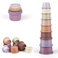 thumbnail image 1 of Juego de juguetes para bebés con tazas apilables, para niños de 1, 2 y 3 años, 8 colores, 1 of 4