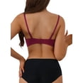 thumbnail image 3 of INSPIRE CHIC Women's Push-Up Minimizers Bra Adjustable Straps Solid Underwired Bra 36B Wine Red, 3 of 5