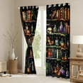 thumbnail image 3 of Manfei Western Vintage Bookshelf Black Out Curtains, Bohemian Skeleton Skull Curtains Pack of 2 (42x63 Each), Teen Kid Child Bedroom Curtains, Curtains and Drapes Home Decor, 3 of 6