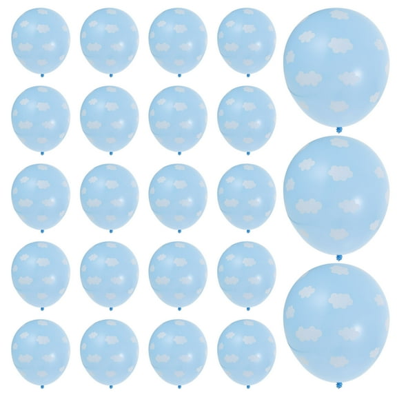Blue Latex Balloons with Sky and Clouds Print for Decoration 100pcs 12 Inch