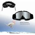 thumbnail image 3 of Motorcycle Goggles Dirt Bike Goggles Windproof ATV Dustproof Racing GogglesScratch Resistant Ski Goggles Protective Safety Glasses PU Resin (Black frame+Color lens), 3 of 7