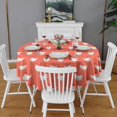 thumbnail image 2 of Red Chicken Pattern Round Tablecloth 60"x60",Wrinkle Wipeable Table Cloth for Kitchen Dining Room Picnic Patio Party, 2 of 6